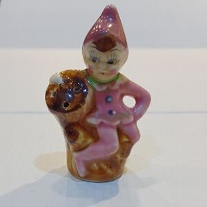 Vintage Pink Elf Figurine Salt Or Pepper Shaker